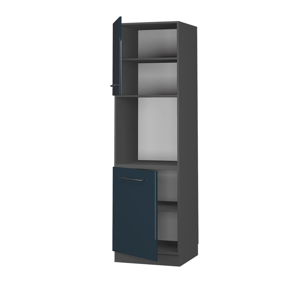 Vicco Mobile per forno da incasso Blu scuro lucido 60 cm aperto