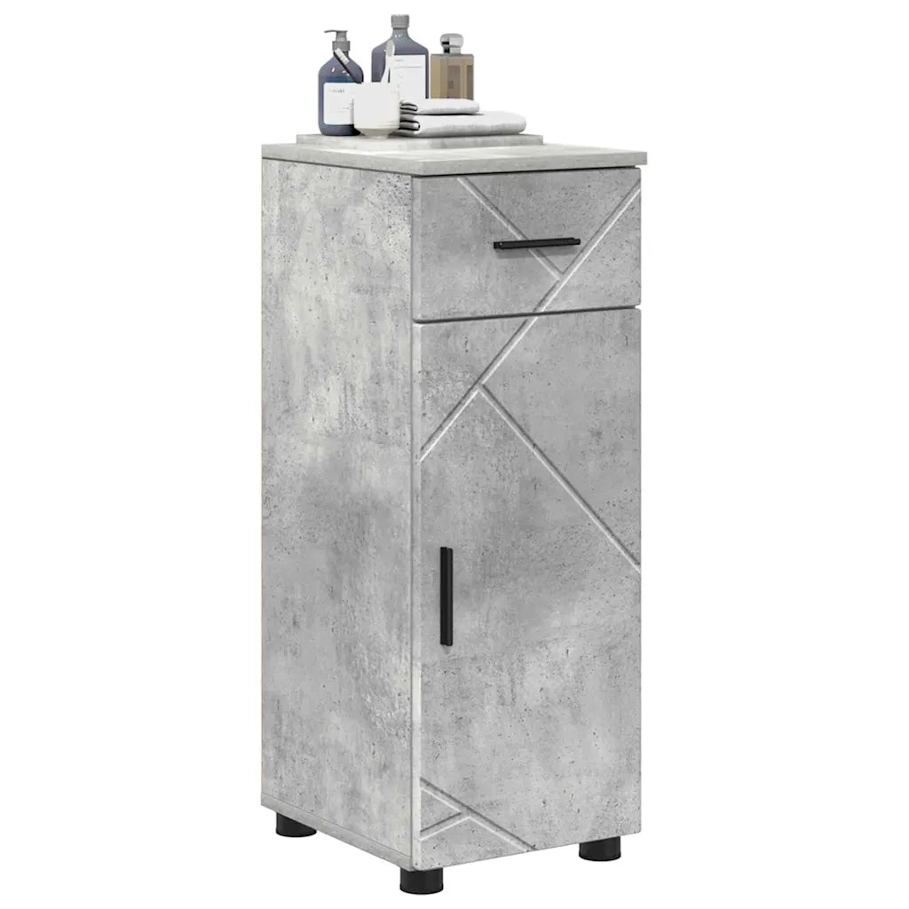 Mobile da Bagno | Armadio da bagno con cassetto Grigio cemento 30 x 35 x 80 cm