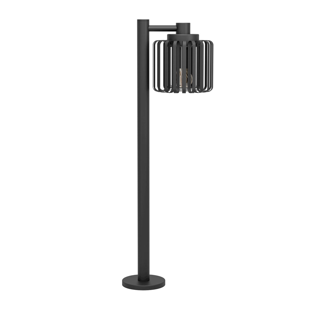 Paletto Esterno Moderno Selinus Acciaio Nero 1 Luce E27