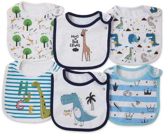 Set di 6 pannoloni in cotone impermeabile per bambini, adatti a ragazze e ragazzi, con chiusura a pressione per evitare perdite. (Multi10)
