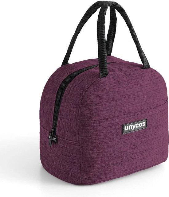 Tas termica 7L, isolata, impermeabile, facile da pulire, con rivestimento in plastica, per picnic, lavoro, ufficio, viaggio (blu scuro)