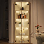 Vetrina angolare bianca con LED 62 x 35 x 160 cm