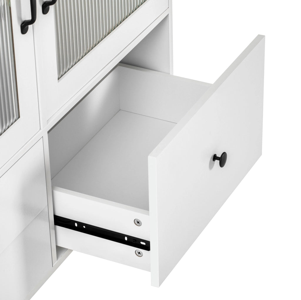 Isola cucina con piano estraibile 100x42-70x91.5 cm; ruote; spazio contenitivo; MDF bianco naturale