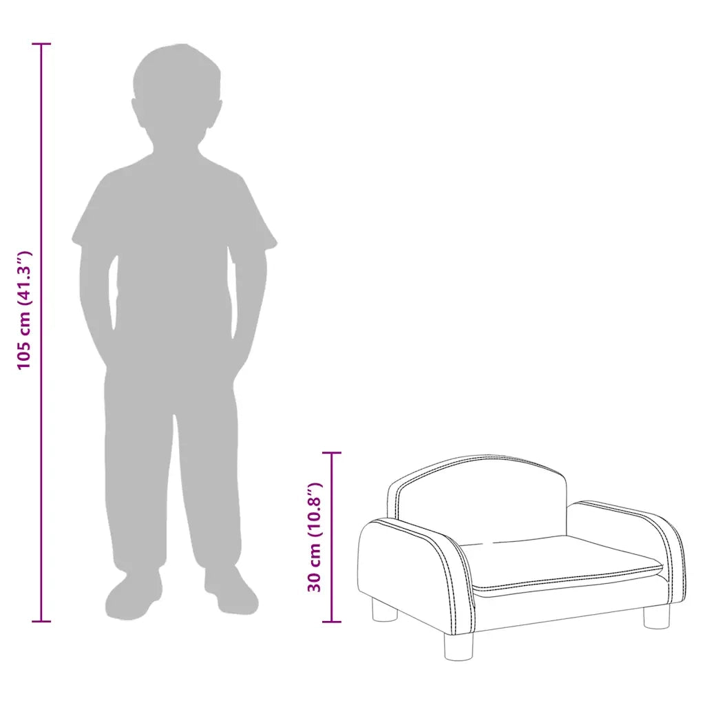 Divano per Bambini-Sofa-Divanetto Grigio 50x40x30 cm in Similpelle