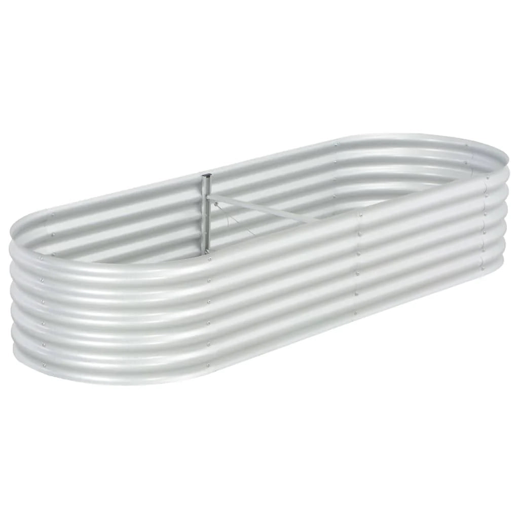 Fioriera rialzata per piante e fiori giardino 240 x 80 x 44 cm acciaio zincato argento 02_0001020
