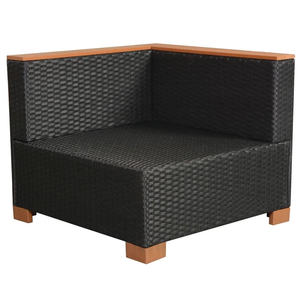 Set Divani da Giardino 8 pz con Cuscini in Polyrattan Nero 42756