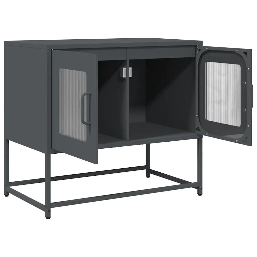 Mobile TV Antracite 68x39x60,5 cm in Acciaio Laminato a Freddo
