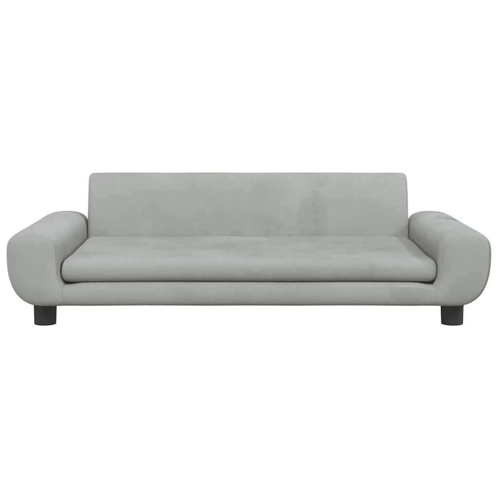 Cuccia per cani comoda cesta da divano colore chiaro 100 x 54 x 33 cm velluto grigio 02_0043090
