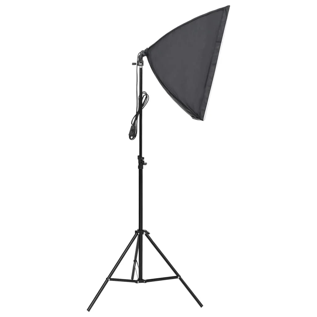 Kit per studio fotografico con illuminazione e fondale nero 02_0042428