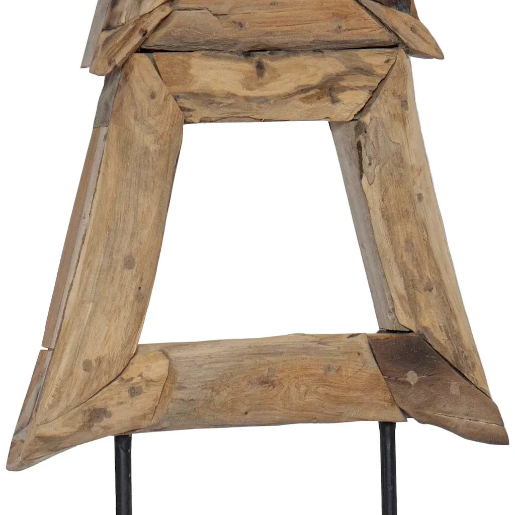 Albero di Natale | Decorazioni natalizie Marrone 120 cm Legno massello di teak