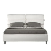 Letto matrimoniale contenitore imbottito 160x210 similpelle bianco Nandy