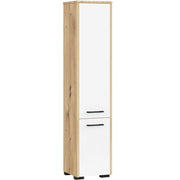 Colonna da bagno AKORD FIN Quercia Artisan 30 cm 2 ante inserto frontale Bianco 30x30x140 cm