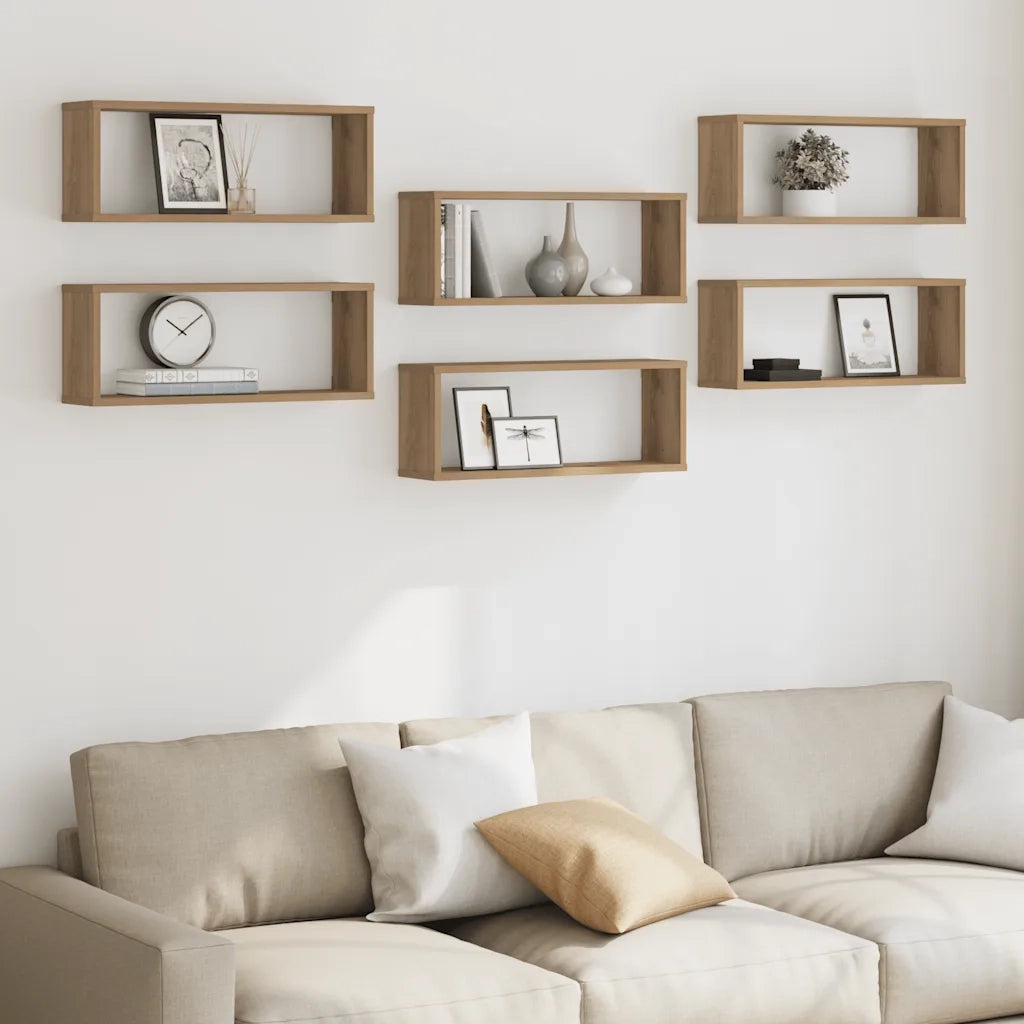 vidaXL Mensole Parete a Cubo 6 pz Artigianale 30x15x30 cm Truciolato