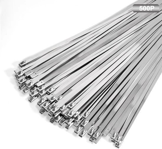 Cinture per cavi in metallo 12 pollici - Cinture per cavi in acciaio inossidabile 500 pezzi - Cinture per cavi robuste autoammortizzanti - Raccordi a alta temperatura - Cinture a catena a link - Cinture multifunzionali per macchine