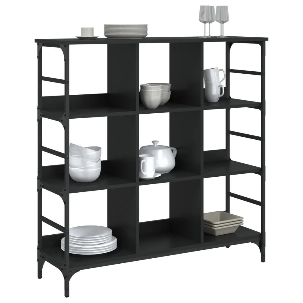 Credenza | Madia | Buffet da pranzo | Armadio da pranzo Nera 102x32x103,5 cm in Legno Multistrato