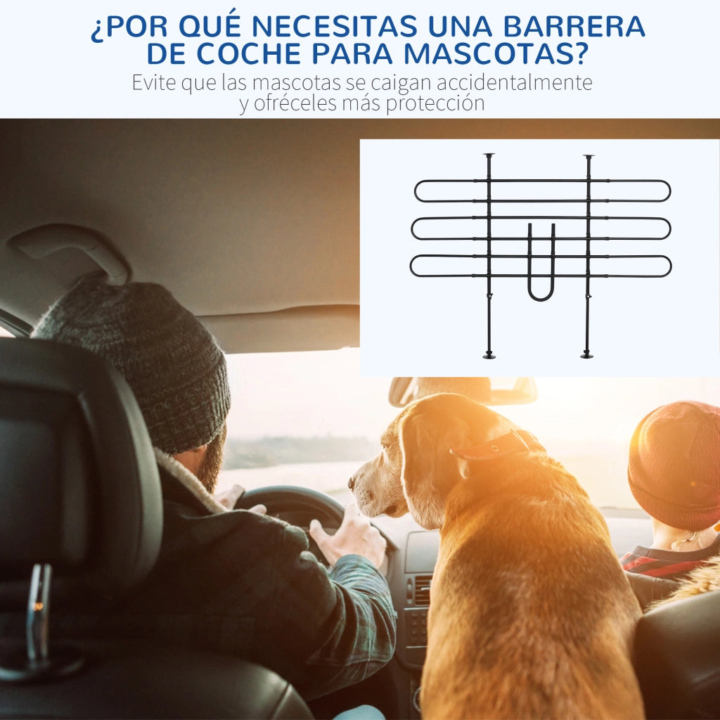 Barriera di protezione per cani auto ¨C zephmum ¨C 87-135x85-120 cm nero