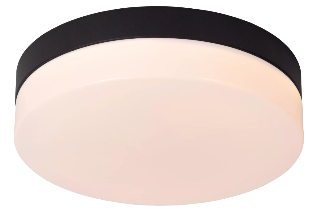 Plafoniera bagno LED Lucide Biskit tonda 23cm 12W nera