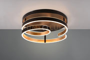 MARNIE PLAFONIERA LED 58W 6800lm, 3000K  METALLO NERO E ORO A SPIRALE DIMMERABILE CON INTERRUTTORE D. 55CM