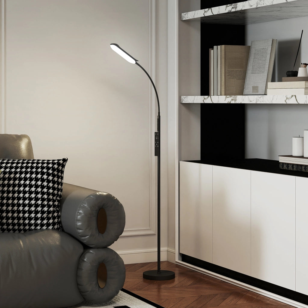 Lampada da terra per soggiorno ¨C Minimal ¨C nero, telecomando, controllo touch, regolabile