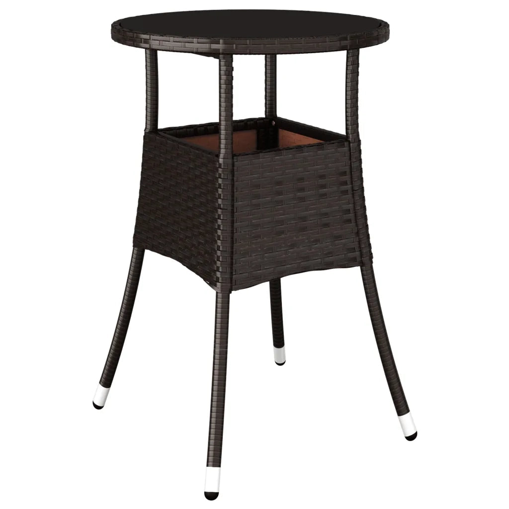 Set da Pranzo da Giardino 3pz con Cuscini Polyrattan e Vetro 3278619