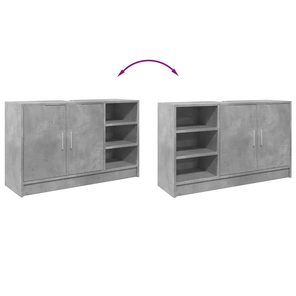 Mobile lavabo contemporaneo con vano contenitore 90 x 29 x 55 cm legno composito grigio cemento 02_0049544