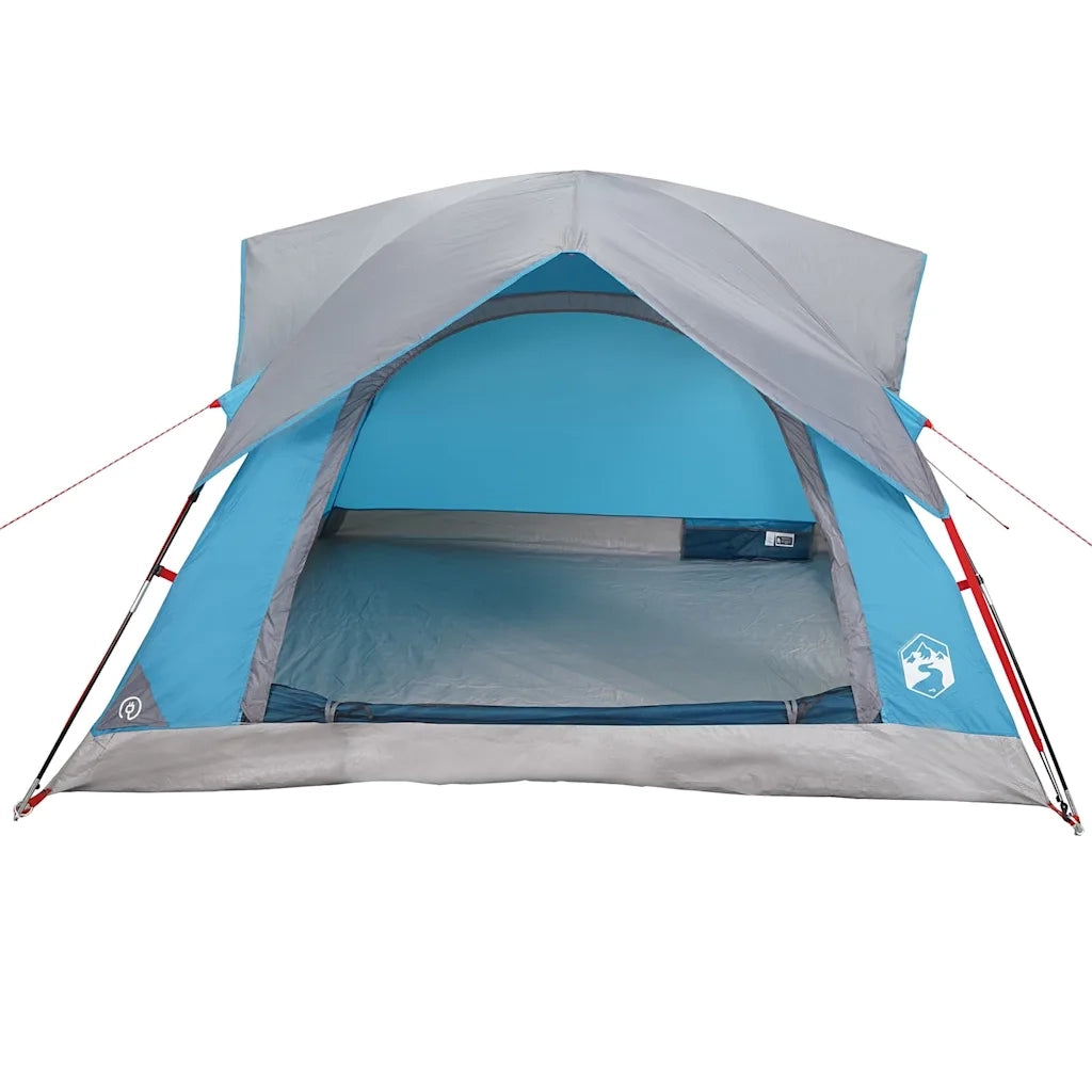 Tenda da Campeggio a Cabina per 4 Persone-Tenda per Escursionismo Blu Impermeabile 612476