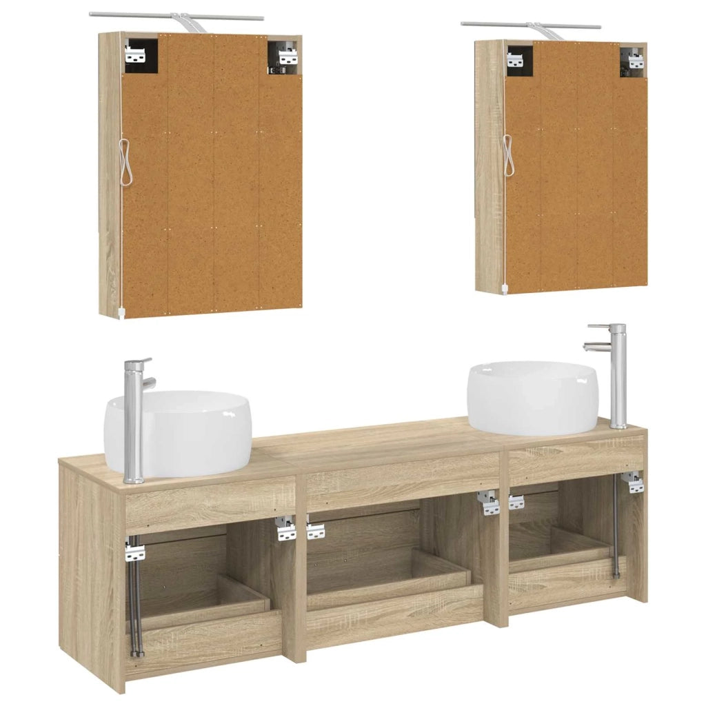 Set di mobili per il bagno 5 pcs Rovere Sonoma 3407001