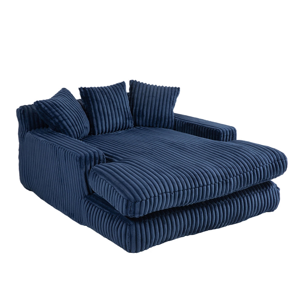Cloud couch - Xylo - Velluto coste 3 cuscini blu scuro