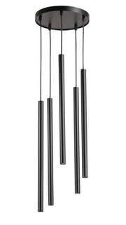 Lampada a sospensione moderna Sopel 5 luci nera G9 Sigma