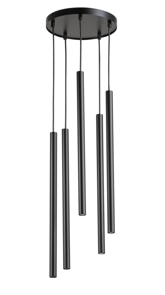 Lampada a sospensione moderna Sopel 5 luci nera G9 Sigma