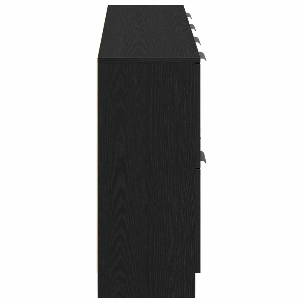 Credenza 2 pcs Rovere Nero 60 x 30 x 70 cm Legno multistrato 3333073