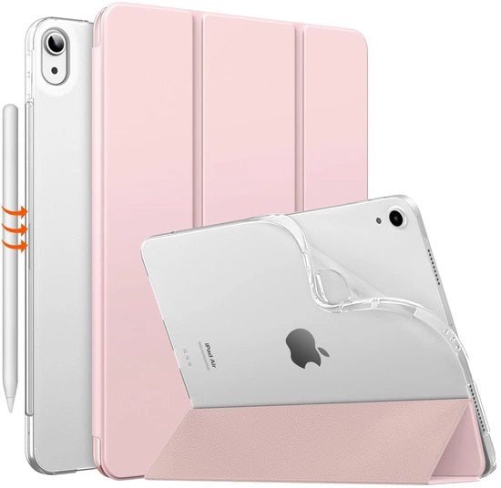 Case per iPad Air - TPU trasparente - morbido - rosa chiaro - compatibile con Pencil Pro/2 - per iPad Air 6a/5a/4a generazione