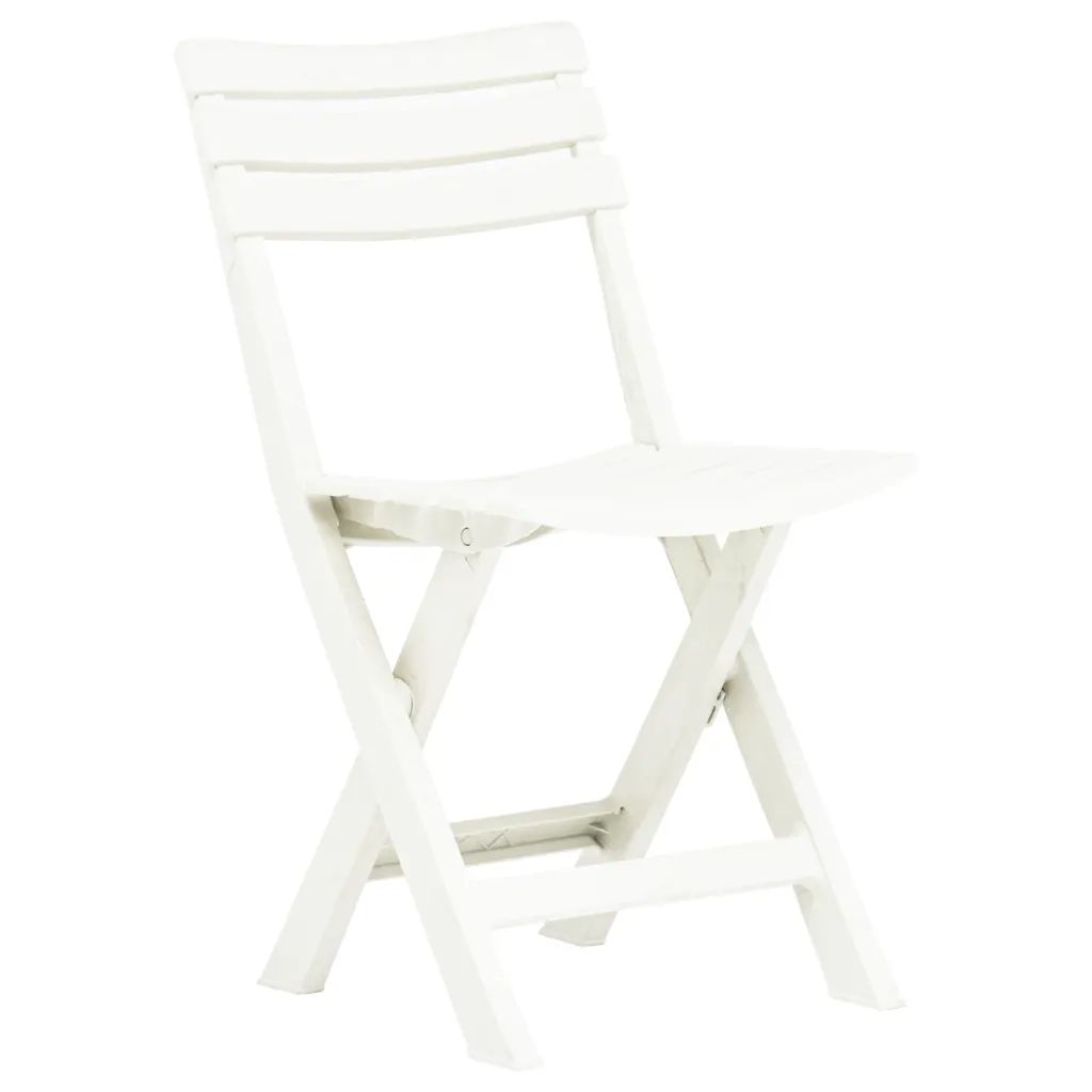 Sedie da Giardino Pieghevoli 2 pz in Plastica Bianche 48786
