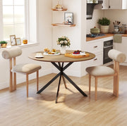 Tavolo da pranzo rotondo ?120 cm con gambe a X in acciaio; piano in legno; naturale