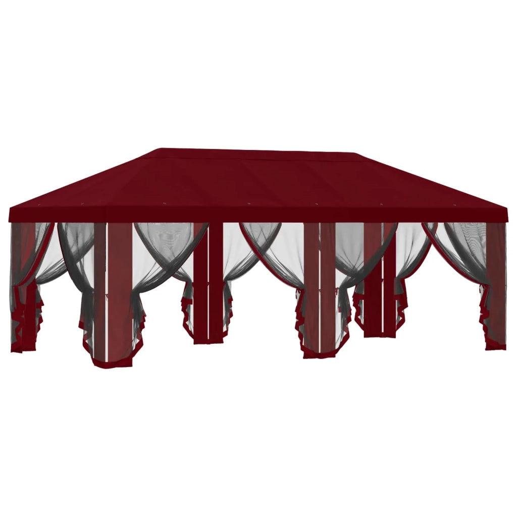 Copertura Gazebo con Pareti Laterali Borgogna 600,5 x 300,5 cm 900445