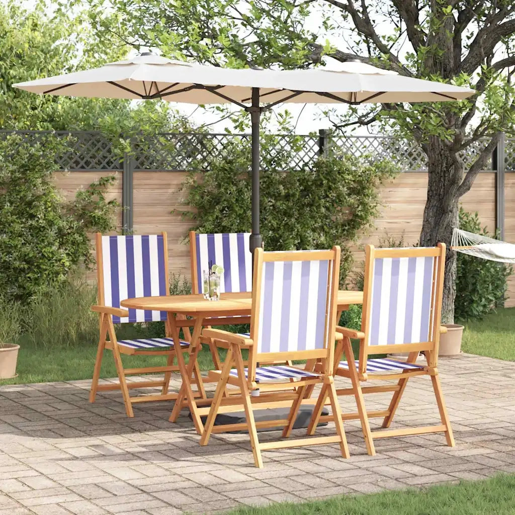 Set da Pranzo per Giardino 5 pcs Blu e Bianco