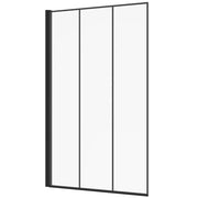 IDMarket - Mampara de baño de 1 hoja 70x120 cm con efecto de cristal serigrafiado y perfil de aluminio negro