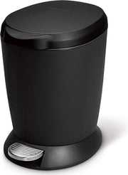 Pedaalemmer 6 litri - adatto a bagno, camera da letto e ufficio - pedale robusto in acciaio - raccolta acqua interna nera