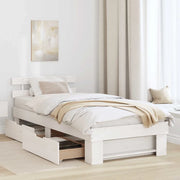 Letto singolo | Letto per adulti | Struttura del letto Bianco 90 x 200 cm Pino massello