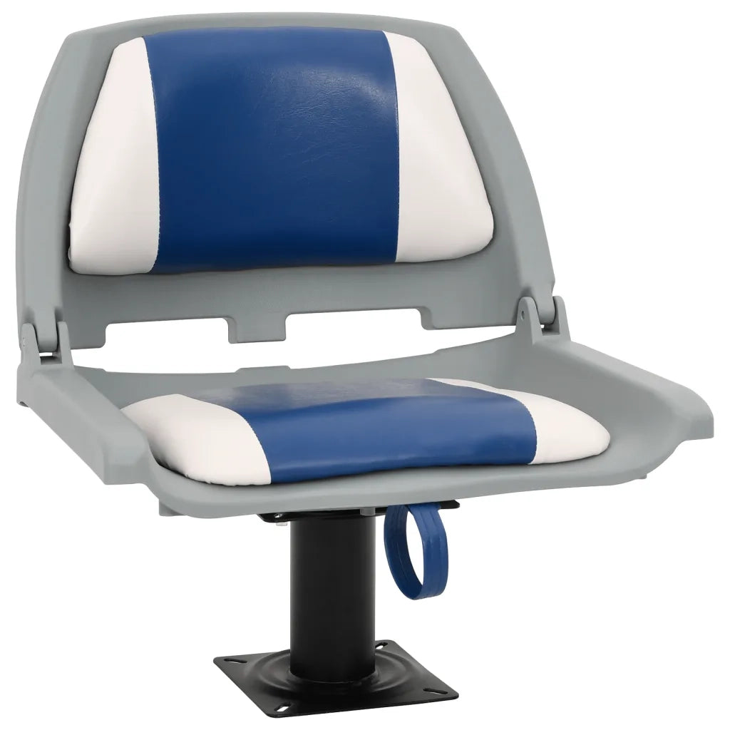 vidaXL Set Sedile per Barca Pieghevole 4 pz Blu e Bianco 48x51x41 cm