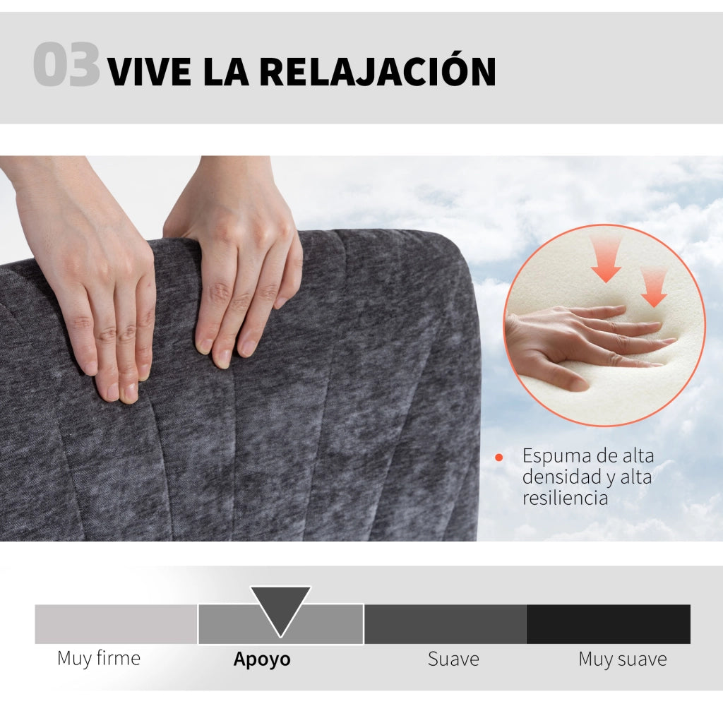 Sedia da Ufficio con Seduta Larga ¨C Zephmum ¨C Grigio, Tessuto, 65x65x110