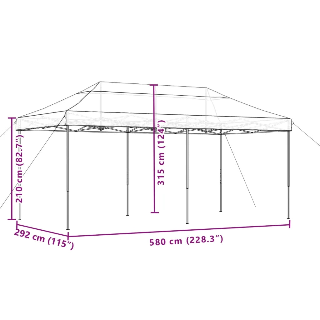 Tenda da Festa Pieghevole Pop-Up Bordò 580x292x315 cm 4004939