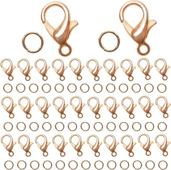 Set di chiusura per gioielli e anelli di acciaio inox, 200 pezzi