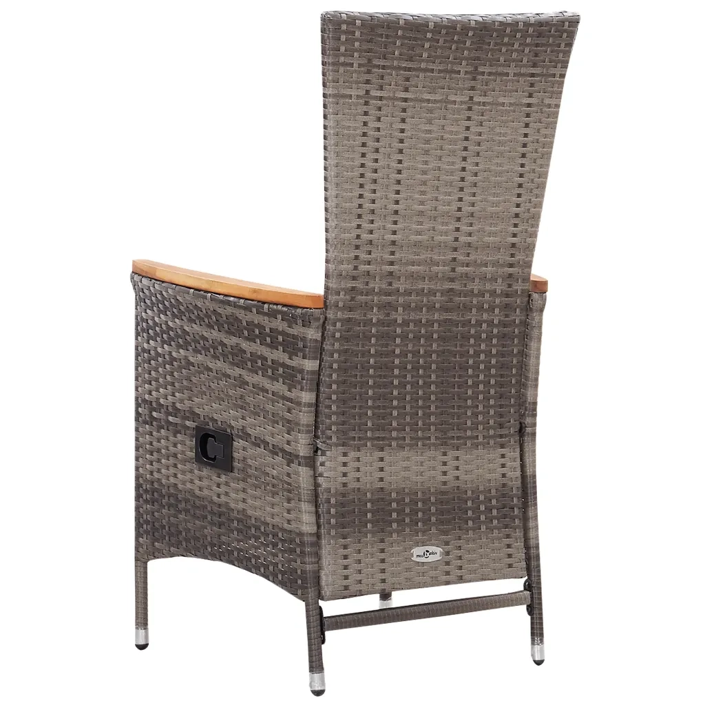 Sedie da giardino 2 pz | Sedie da Esterno con Cuscini in Polyrattan Grigio