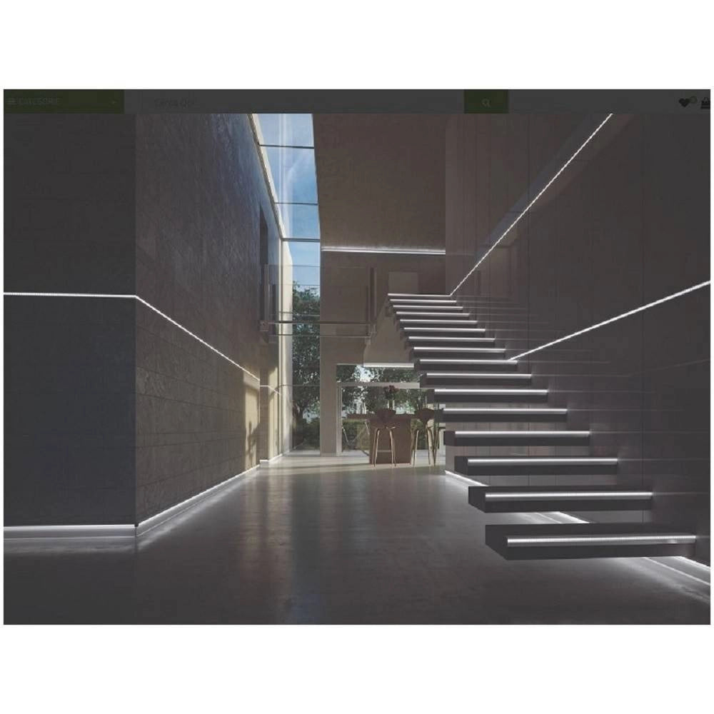 Trade Shop - Profilo Ad Incasso Per Cartongesso Alluminio 2 Mt Con Copertura Opaca Al-18 -