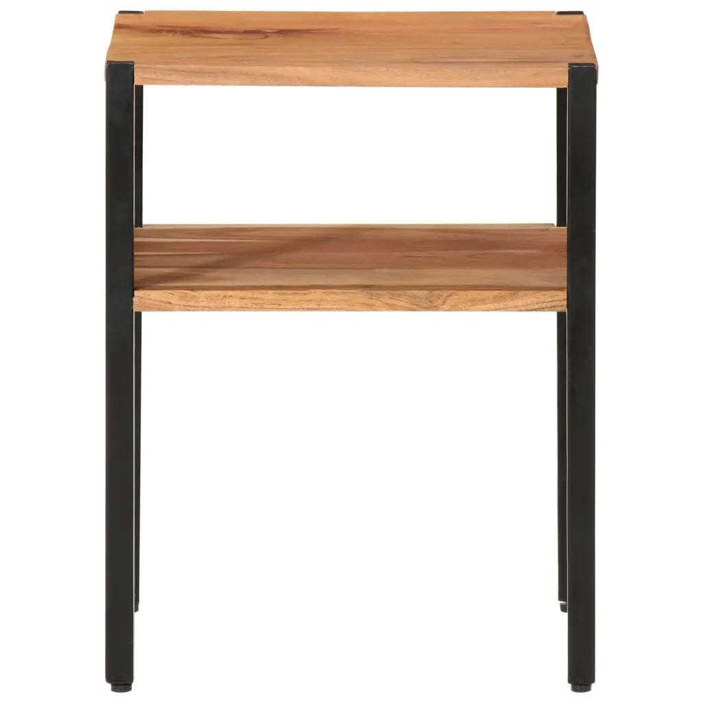 Tavolino | Tavolo laterale 35x35x45cm in Legno Massello di Acacia e Ferro