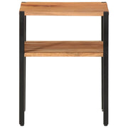 Tavolino | Tavolo laterale 35x35x45cm in Legno Massello di Acacia e Ferro