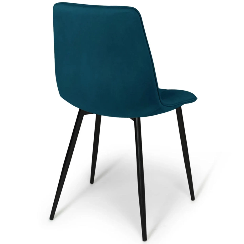 IDMarket - Lote de 4 sillas MILA en mezcla de terciopelo color azul x2, amarillo ocre, rosa