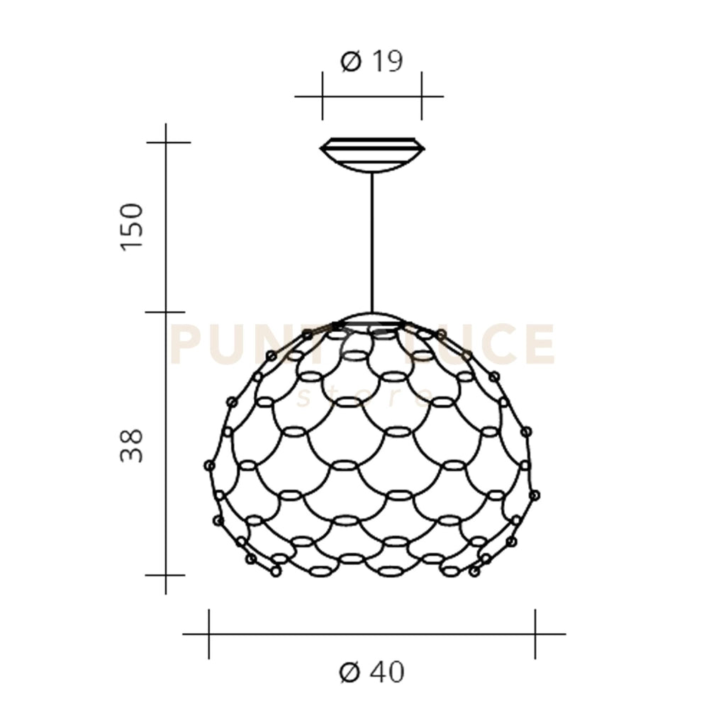 LAMOI LAMPADARIO A SOSPENSIONE PICCOLA RAME D.40CM 2700K 5468LM 49W DIMMERABILE TRIAC