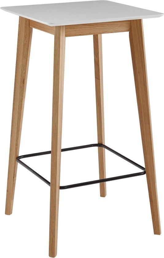 Tavolo - Tavolo per 4 persone - Design Moderno - Tavolo in Legno da Festa - Tavolo in Quercia Scandinavo Alto - Bianco Quadrato - 60x110x60cm